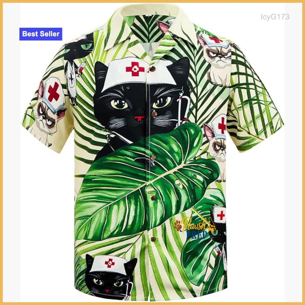Men's Novelty Button Down Shirt Short Sleeve Polyester Casual Fit S-3XL